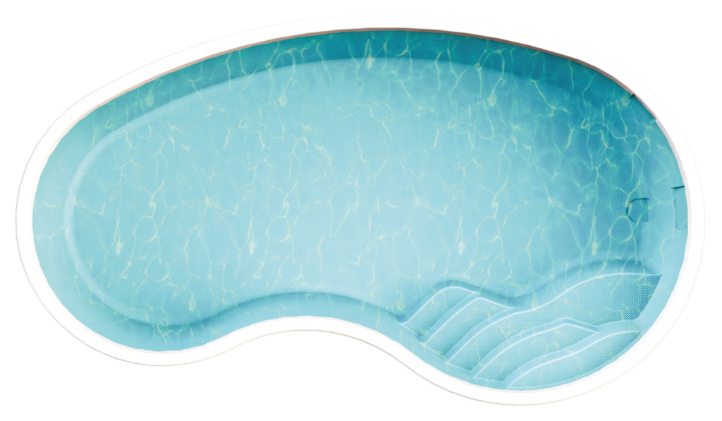 Nierenförmiger GFK Pool mit Treppe Polyfaser Jamaica